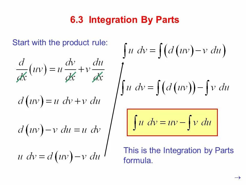 Integration by parts. System in package. Integration rules. Integration by parts. Improper integral.