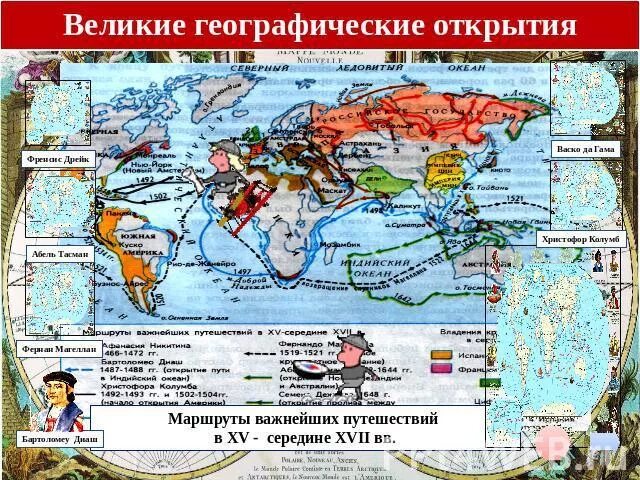 Географическое открытие 15 17. Карта великих географических открытий 7 класс история. Географические открытия 10-17 ВВ. Карта географических открытий 17 века. Карта важнейшие путешествия в 15 середине 17 века.