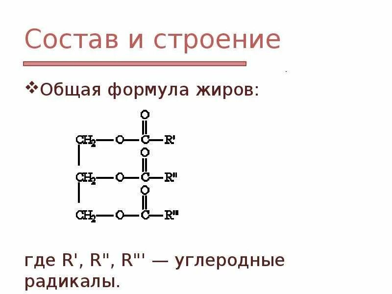 Строение формула 1. Состав и общая формула жиров. Строение жиров общая формула. Общая формула жиров химия. Жиры формула химическая.