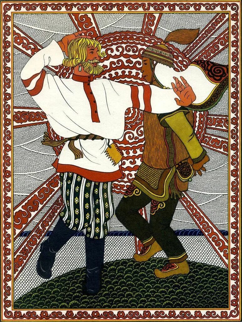 Орнамент народных сказок. Орнаменты ивана билибина. Скатерть самобранка билибин. Лубок билибин люди. Орнамент народных сказок.