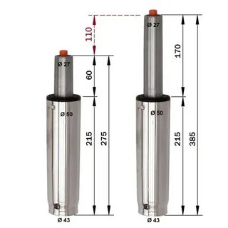Газлифт для кресла размеры