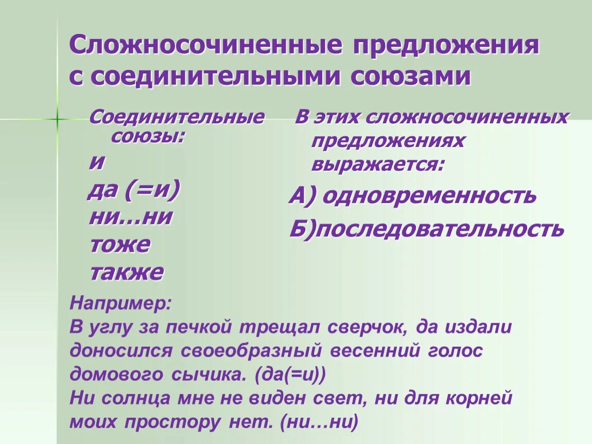 Синонимия сложносочиненных и сложноподчиненных предложений. Сложносочиненное предложение. Союзы сложносочиненного предложения. Сложно сочинённые предложения. Предложения с соединительными союзами.