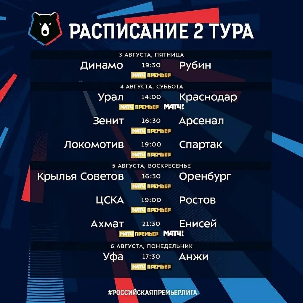 График игр ростова