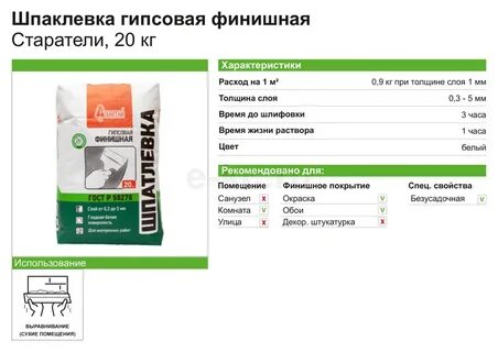 Характеристика шпаклевки