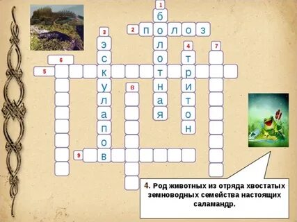 Кроссворд по теме пресмыкающиеся 7