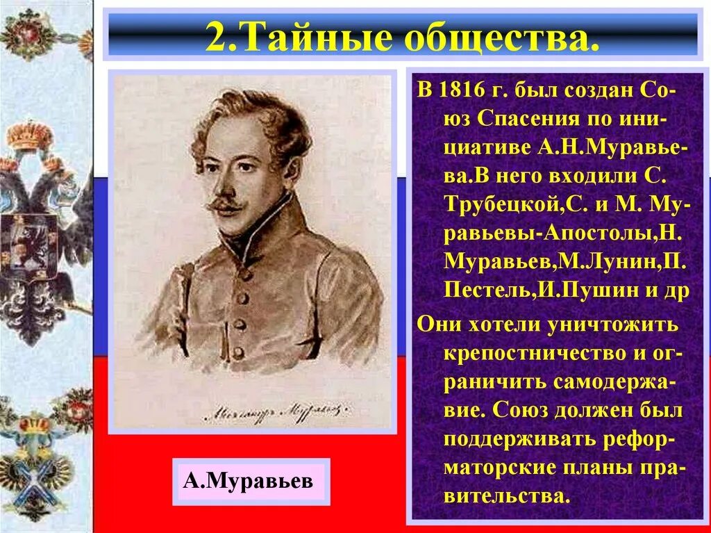 Тайное общество Декабристов 1816. Тайные дворянские организации. Первые дворянские тайные организации. Создание Тайного общества 1816. 3 южное общество