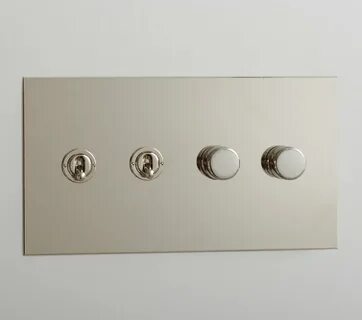 Toggle and Rotary Dimmer in Nickel Silver 