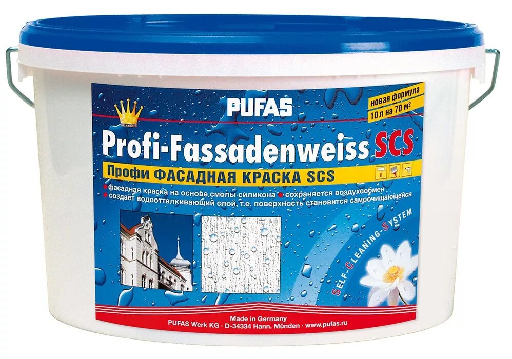 пуфас fassadenweiss краска фасадная белая основа a мороз. пуфас краска влагостойкая белая decoself мороз.