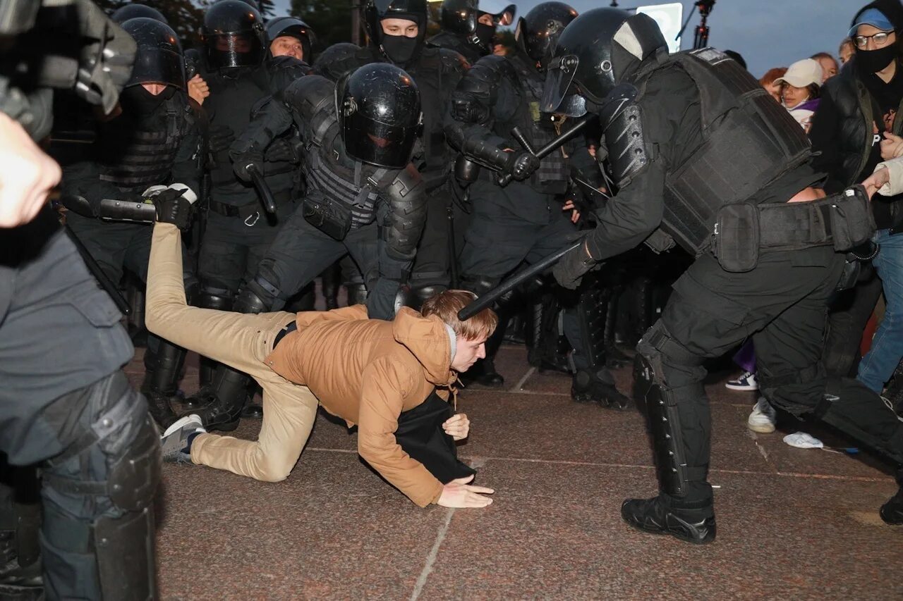 Несанкционированный митинг. Протесты в Москве 21.09.2022. Митинг убили