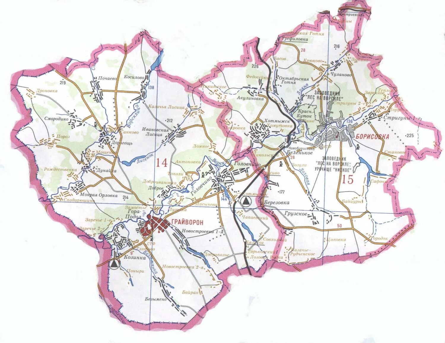 Грайворонский округ белгородской области на карте