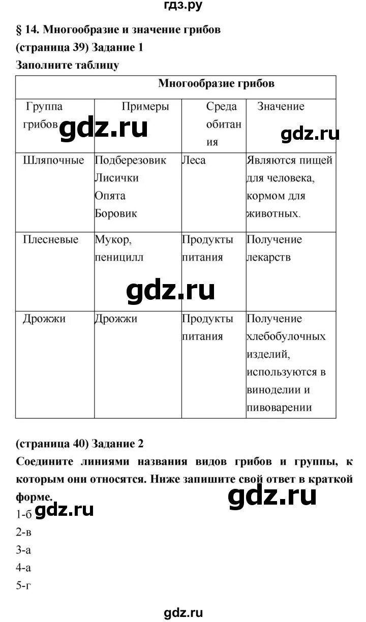 Параграф 15 биология 5 класс аудио. Биология 5 класс параграф 5 таблица. Гдз 5 класс биология рабочая тетрадь 14 параграф.