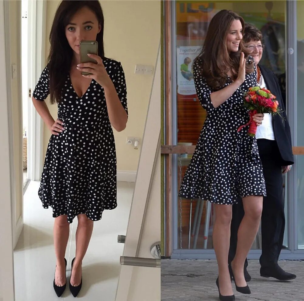 В платье на каблуках. I that dress great. Платье с цветочным принтом. Двойник кейт миддлтон. I that dress great.