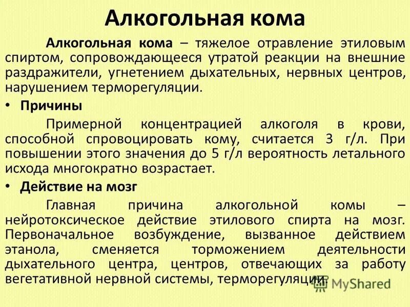 Алкогольная кома