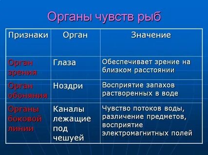 Характеристики и их значения
