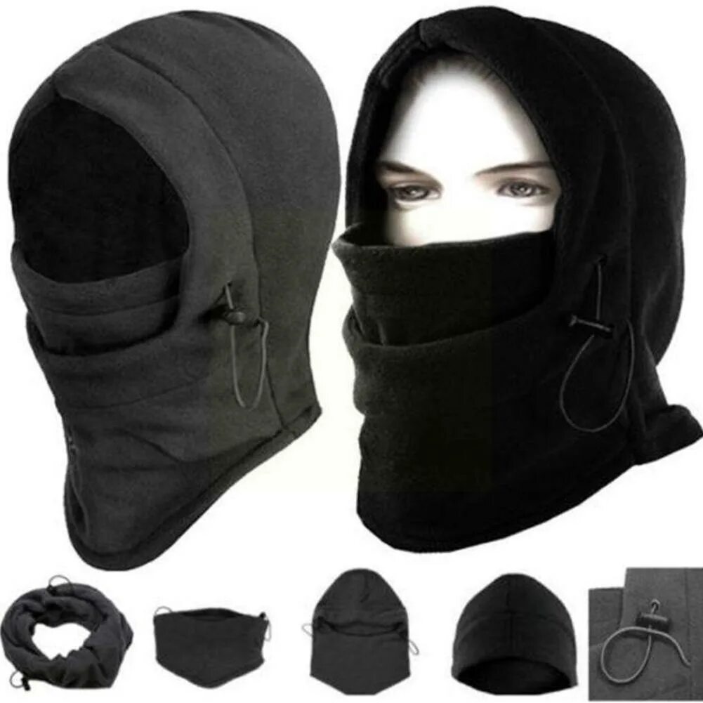 Капюшон где купить. Winter Fleece Masks Thermal Balaclava face Ski Hood. Зимний подшлемник Полар. Шапка Балаклава трансформер мужская. Шапка Балаклава флисовая.