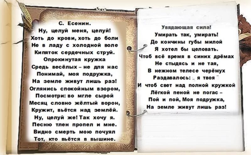 Я полон сил песня. Есенин ну целуй меня целуй стих. Стихотворение Есенина ну целуй меня целуй. Стих Есенина ну целуй меня. Стих ну целуй меня целуй.