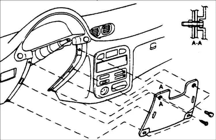 Removal and installation of the instrument panel Hyundai Accent MC