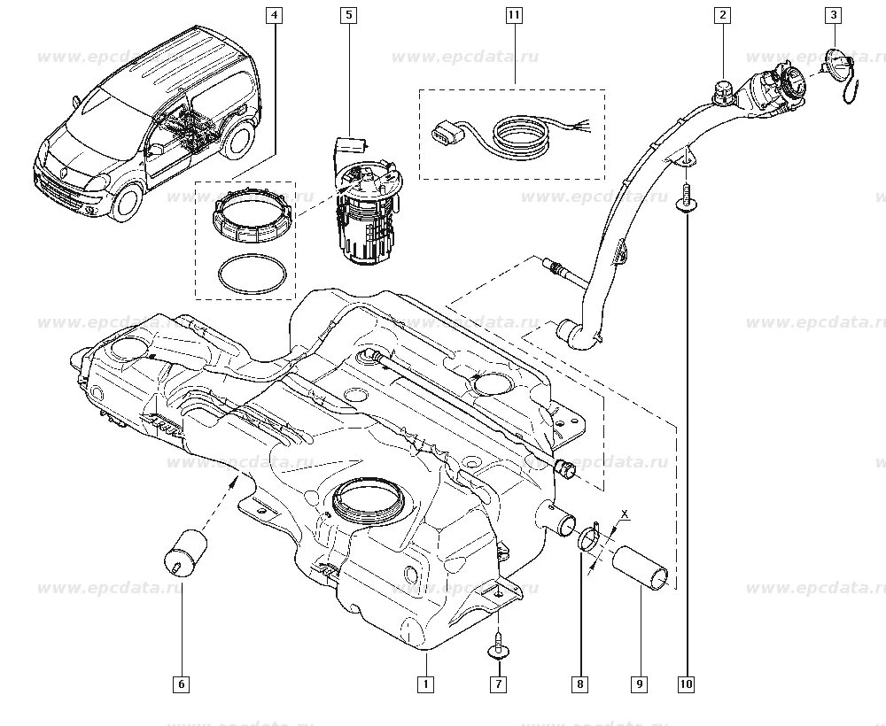 Топливный бак рено меган. Рено Кангу 2 бак топливный. Топливная система Рено Кангу 1.4. Топливная система Рено Кангу 2 бензин. Топливная система Рено Меган 2 бензин 1.6.