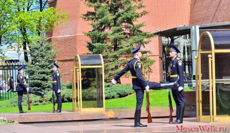 смена караула в александровском саду.