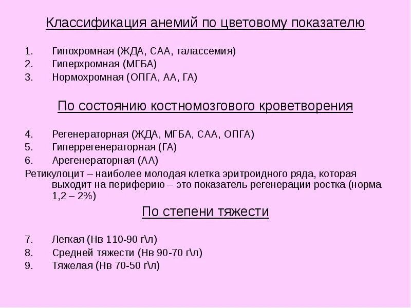 Гиперхромная анемия классификация. Гипохромные анемии классификация. Гипохромная анемия цветовой показатель. Классификация жда гипохромная.