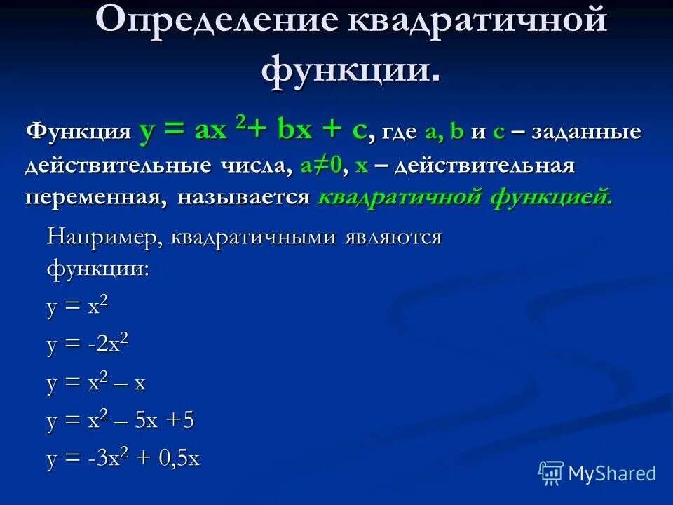 Полный квадрат функции. Квадратичная функция. Определение квадратичной функции. Все виды квадратичной функции. Определение квадратной функции.