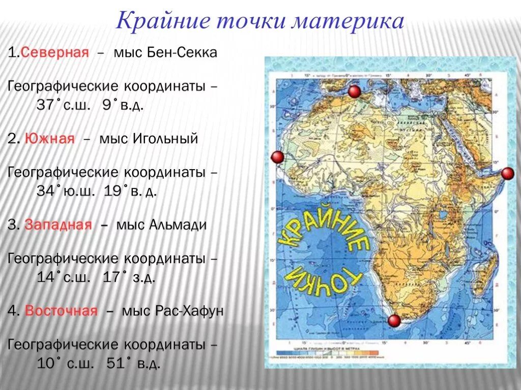 Какие географические координаты имеет африка. Мыс Бен-Секка координаты. Крайние точки материка Африка на карте. Крайние точки материка Северная Бен Секка. Координаты Бен Секка Африка.