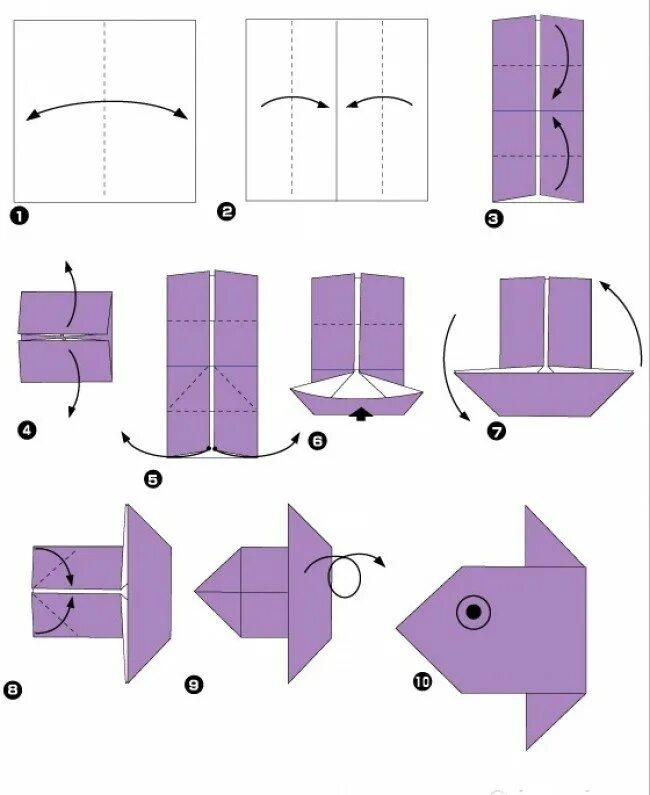Складывание из бумаги. Схема оригами для детей 4-5 рыбки. Оригами из бумаги для начинающих схемы пошагово. Оригами рыбка пошаговая инструкция для начинающих. Оригами из бумаги для начинающих рыбка схема пошагово.
