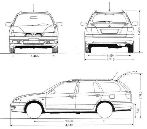 Габариты ниссан санни. Ниссан премьера п 11 универсал габариты. Габариты Ниссан примера р11 универсал. Nissan primera p11 чертежи. Nissan primera p11 габариты.