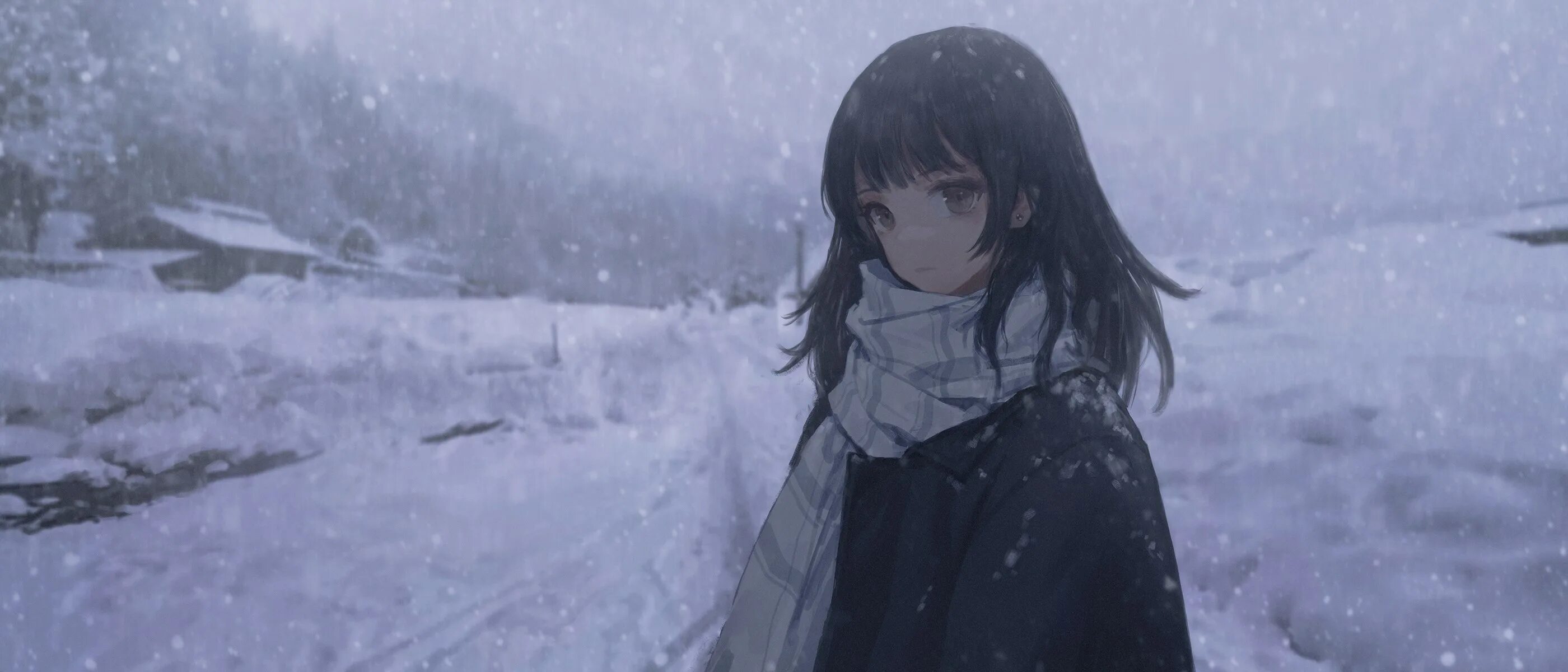 А может просто снегом стать. Аниме девушка замерзла. Холод. Аниме девочка плачет зимой. Одинокая девушка аниме зима.
