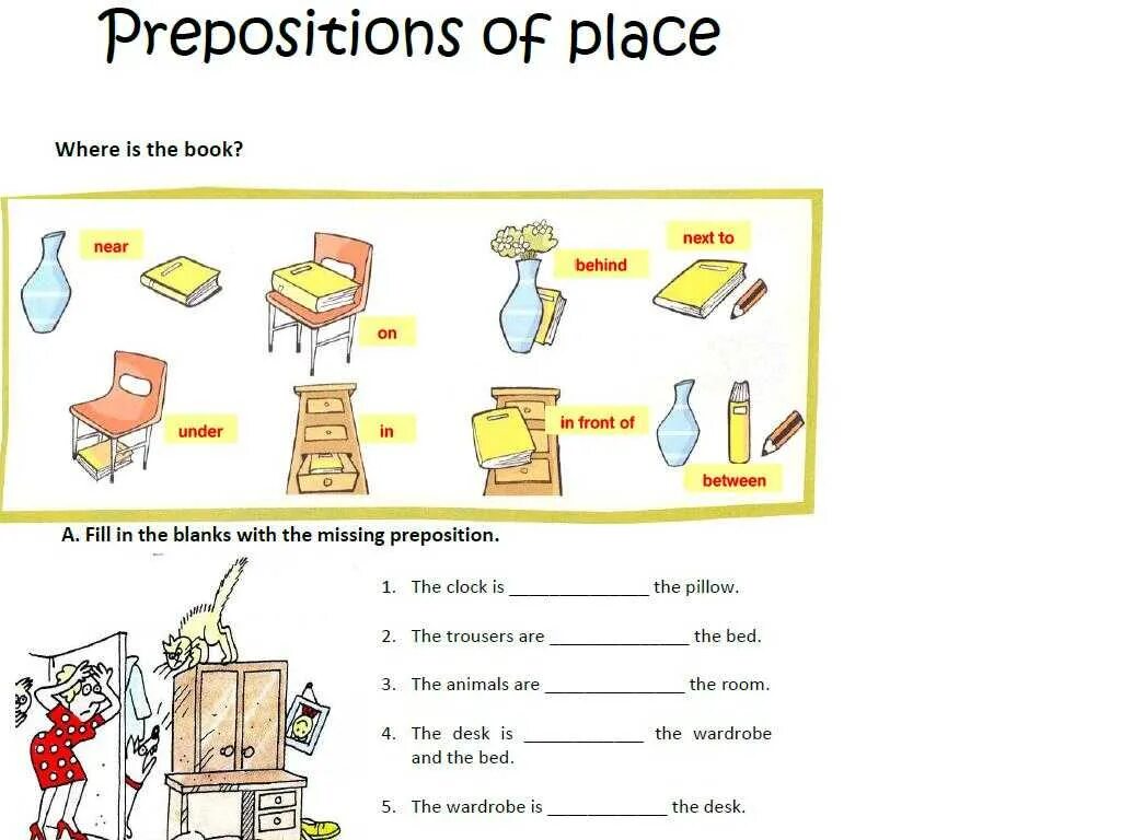 Near глагол. Предлоги в английском Worksheets. Prepositions of place для детей 1 класса задания. Prepositions of place предлоги места. Задания на prepositions of place.