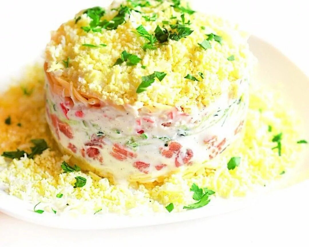 Салаты с рисом и картофелем