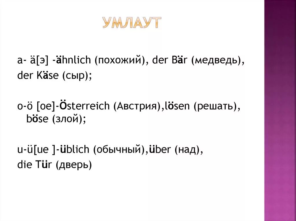 Умлаут в немецком. Глаголы с умлаутом в немецком. чтение умлаутов в немецком. слова с умлаутом в немецком. умляут в немецком.