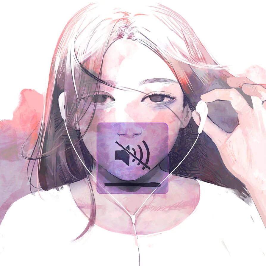 Человек в наушниках. Арты с замазанным лицом. Очень громкий. Девочка без звука. Наушники для девушек.