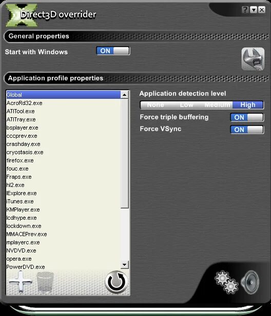 App override. D3doverrider. v-sync что это. v-sync setting. triple buffering что это.