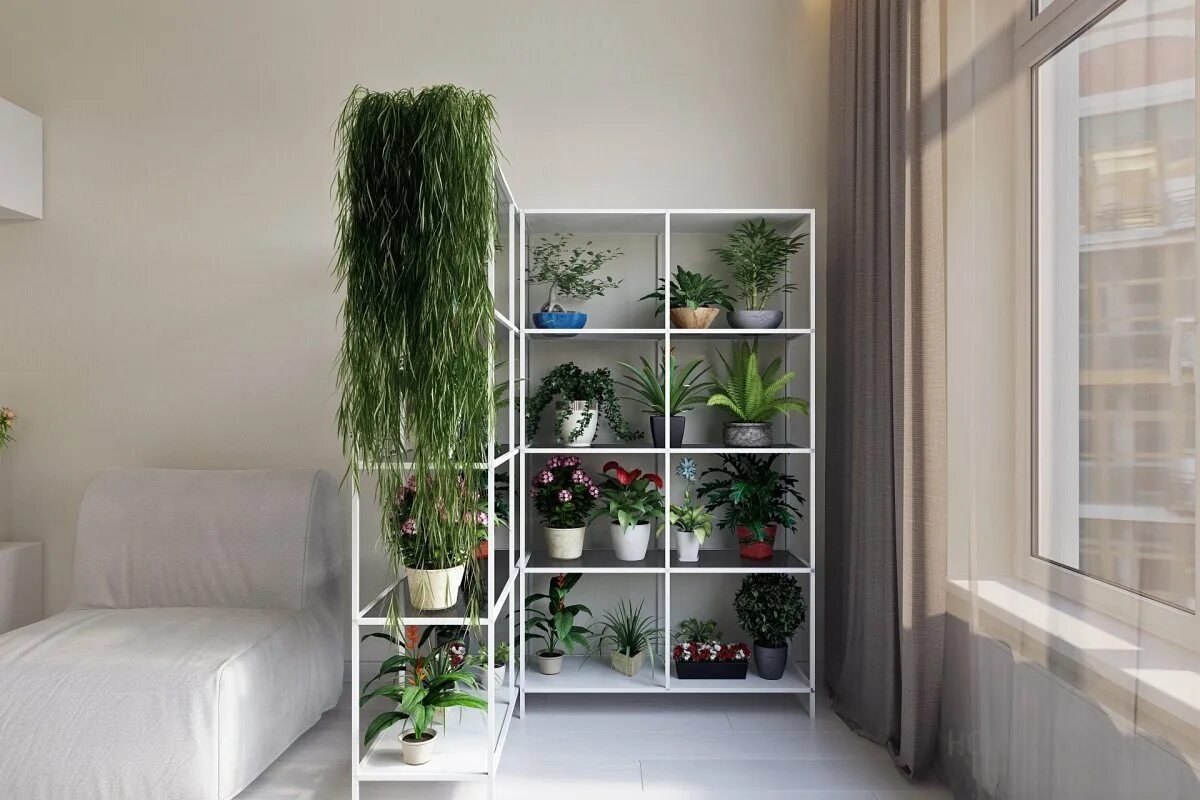 Комнатные растения на шкафах. Стеллаж для растений. Стеллаж с растениями в интерьере. Растения в интерьере квартиры. Комната с растениями.