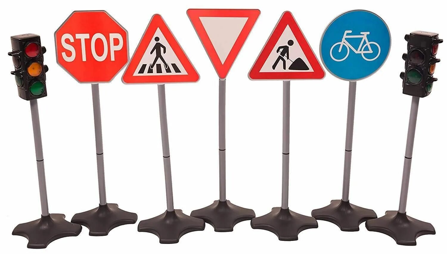Игрушечные дорожные знаки. Набор "дорожные знаки". Детские светофоры и дорожные знаки. Комплект дорожных знаков.
