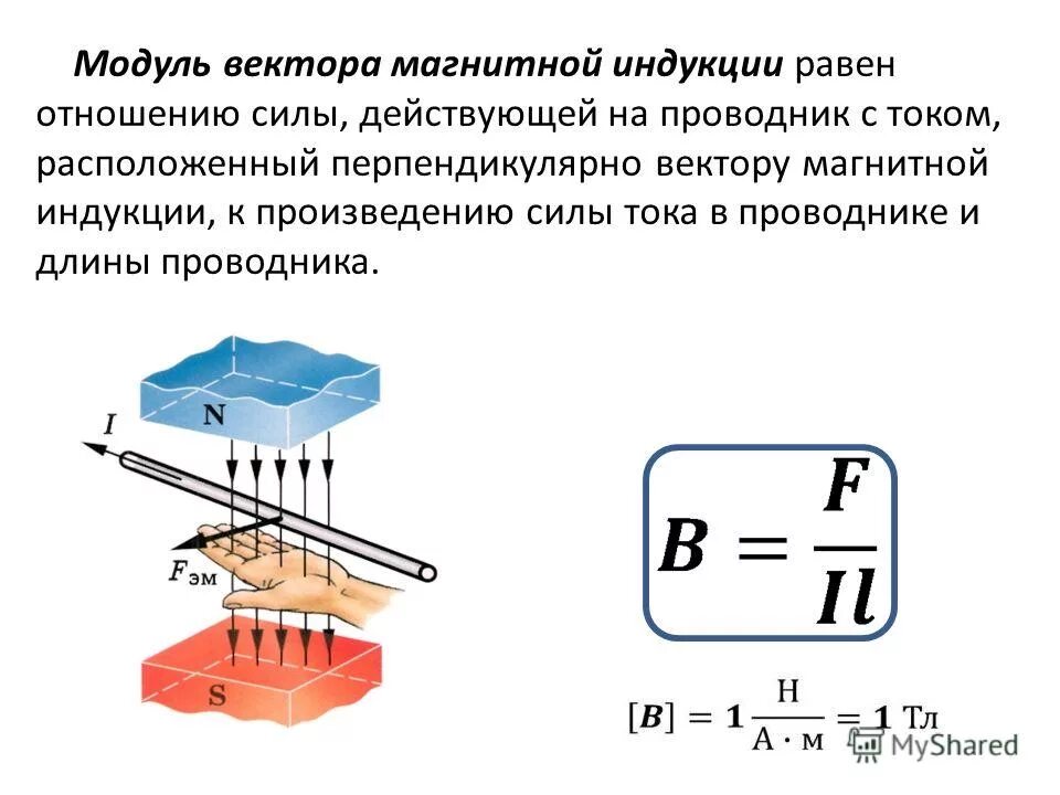 Модуль вектора магнитной индукции определяется формулой. Модуль вектора магнитной индукции. Вектор магнитной индукции проводника с током. Вектор индукции магнитного поля в проводнике. Формула вектора магнитной индукции для проводника с током.