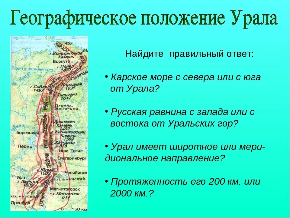 Где начало урала. Карта уральских гор. Урал на карте. Уральские горы на карте. Географическое положение Урала.