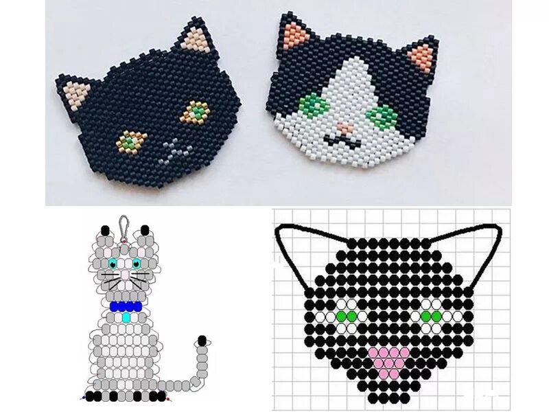 Как сплести из бисера кошку. Котик из бисера. котик из бисера схема. кошечка из бисера схема. котик из бисера плоский.