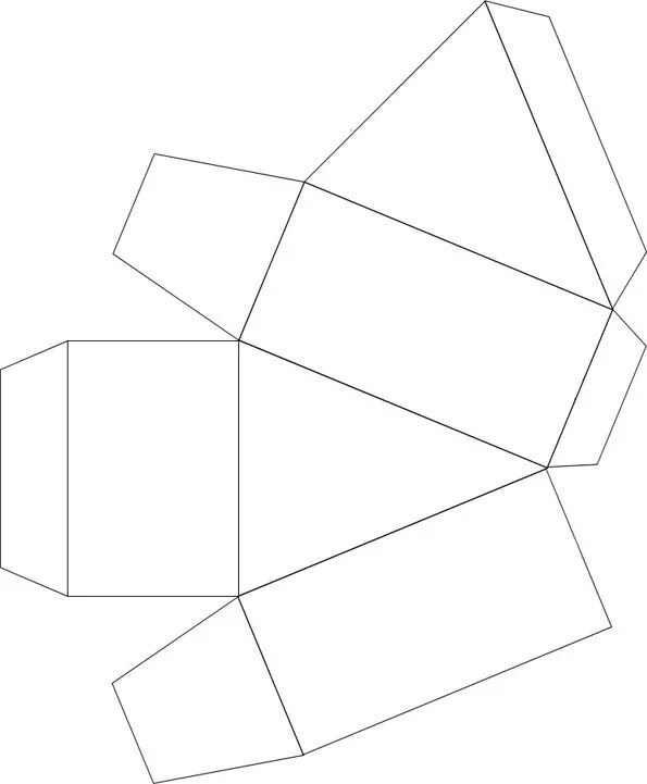 Макет коробочки конверта. Развертка прямоугольной коробки. Макет куба. Трафарет бонбоньерки коробочки. Развертка упаковки для подарка.