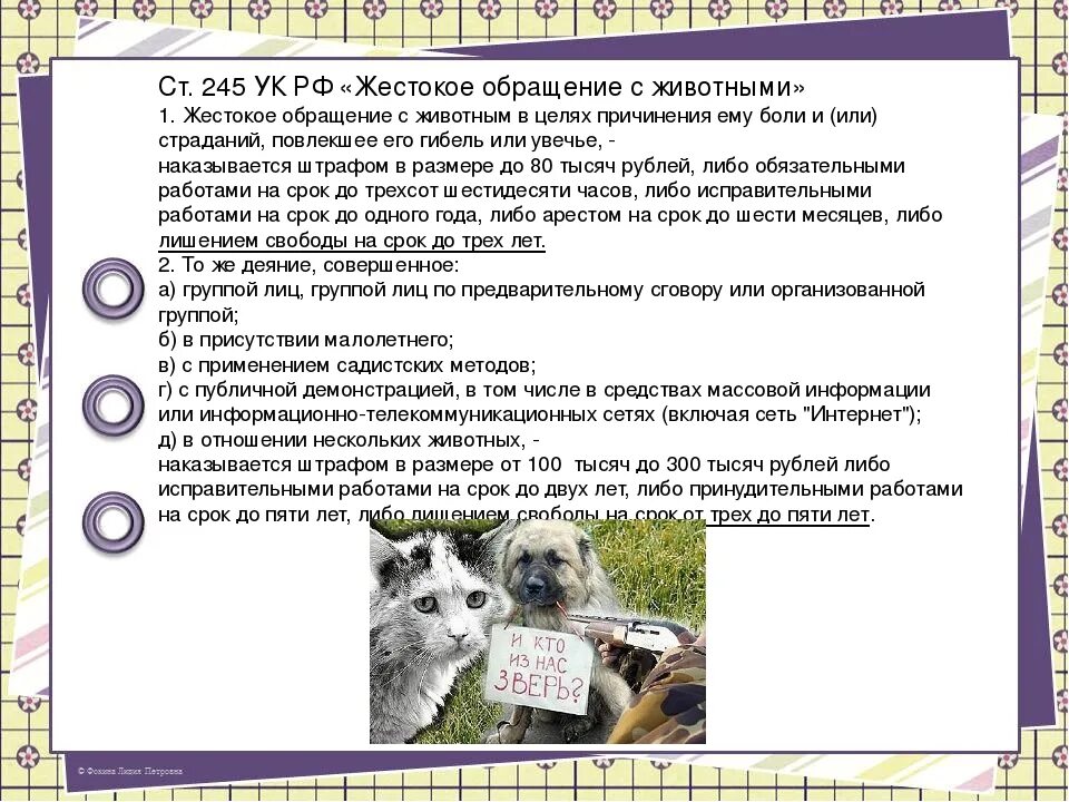 Что обозначает статья 245. Статья о жестоком обращении с животными Россия в УК. Ст 245 жестокое обращение с животными. Жестокое обращение к животным статья. Статья за жестокое обращение с животными в России наказание.