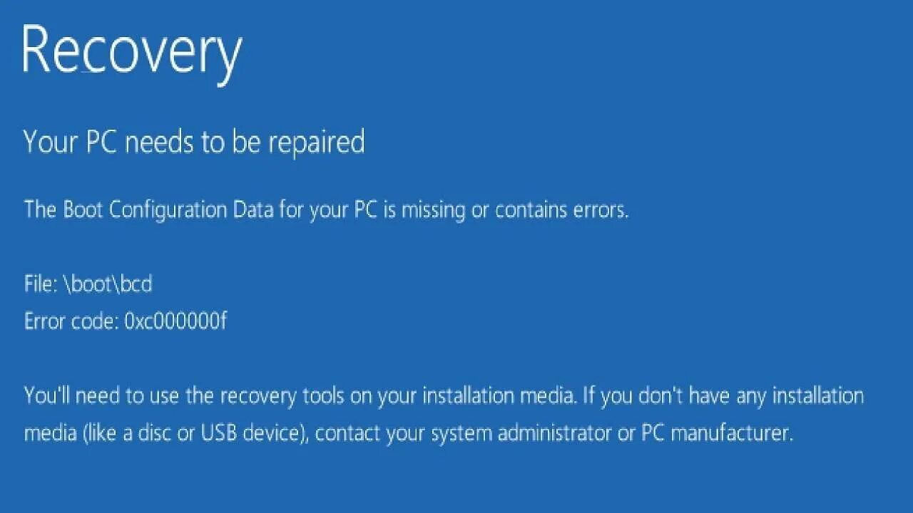 Recovery ошибка. Ошибка 0xc000000f. 0xc000000f при загрузке. ошибка виндовс 10 0xc000000f. ошибка виндовс 0xc000000f при запуске.