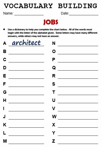 Work Worksheets. Jobs Alphabet. Allthingstopics. Travel allthingstopics. You use this dictionary