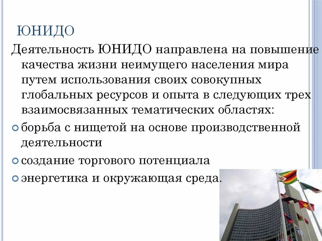 Юнидо. Юнидо деятельность. юнидо цель. функции юнидо.