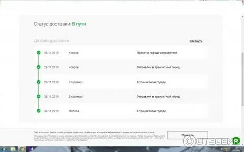 Статус доставлен