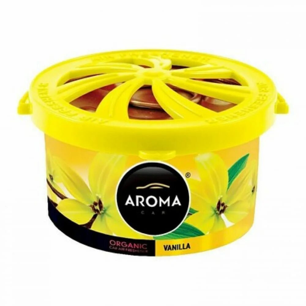 Aroma organic. Ароматизатор aroma car organic vanilla. Освежитель воздуха для автомобиля кофе. Ароматизатор в машину в железной банке. Арома освежитель зеленый.