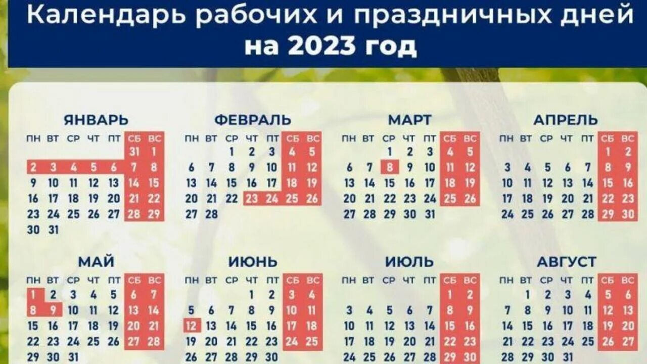 Календарь выходных. Нерабочие праздничные дни в 2023 году. Новогодние праздничные дни в 2023 году. Календарь праздников на 2023 год в России.