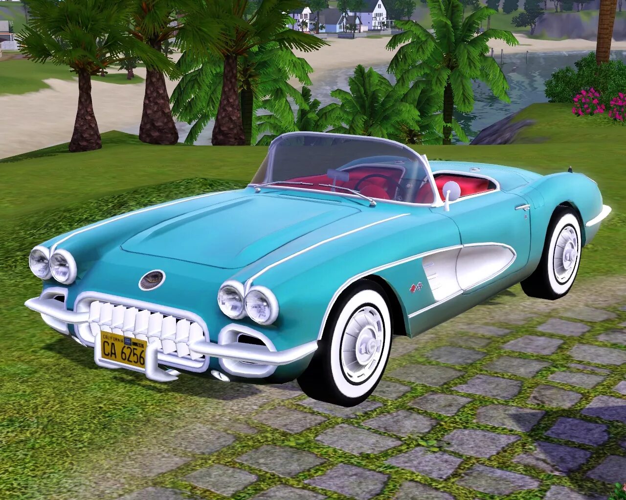Симс мод машины. Chevrolet corvette 1960. sims 4 retro cars. кабриолет sims 4. кабриолет для симс 3.