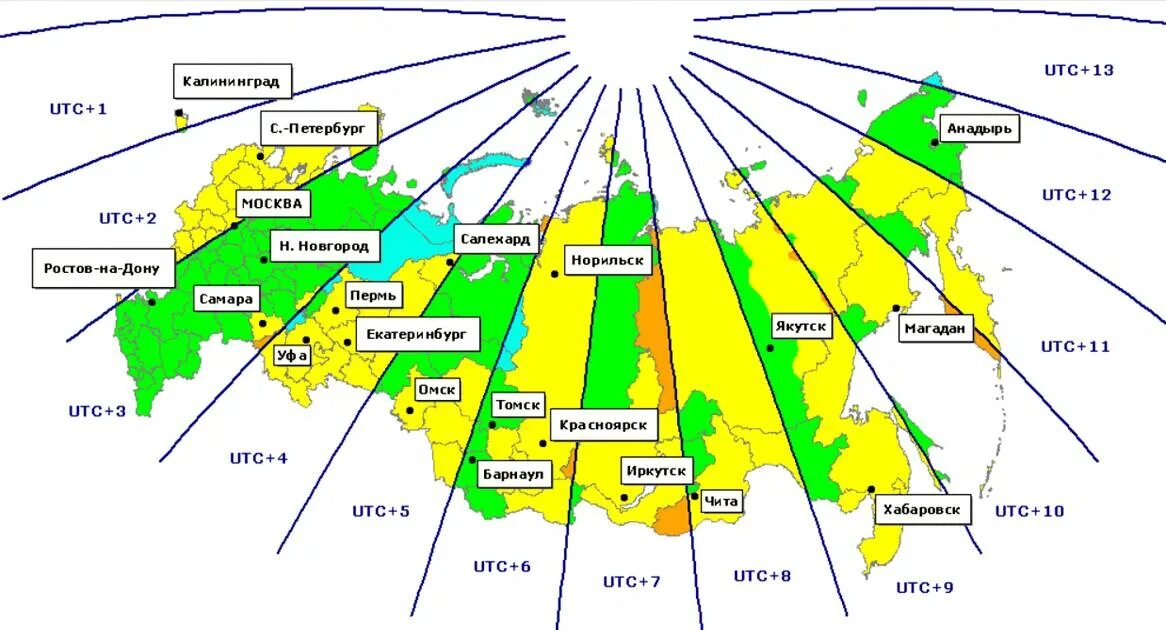 Карта часовых поясов России UTC. Карта временных поясов России. Поясная система счета времени. Карта часовых зон России 2022.