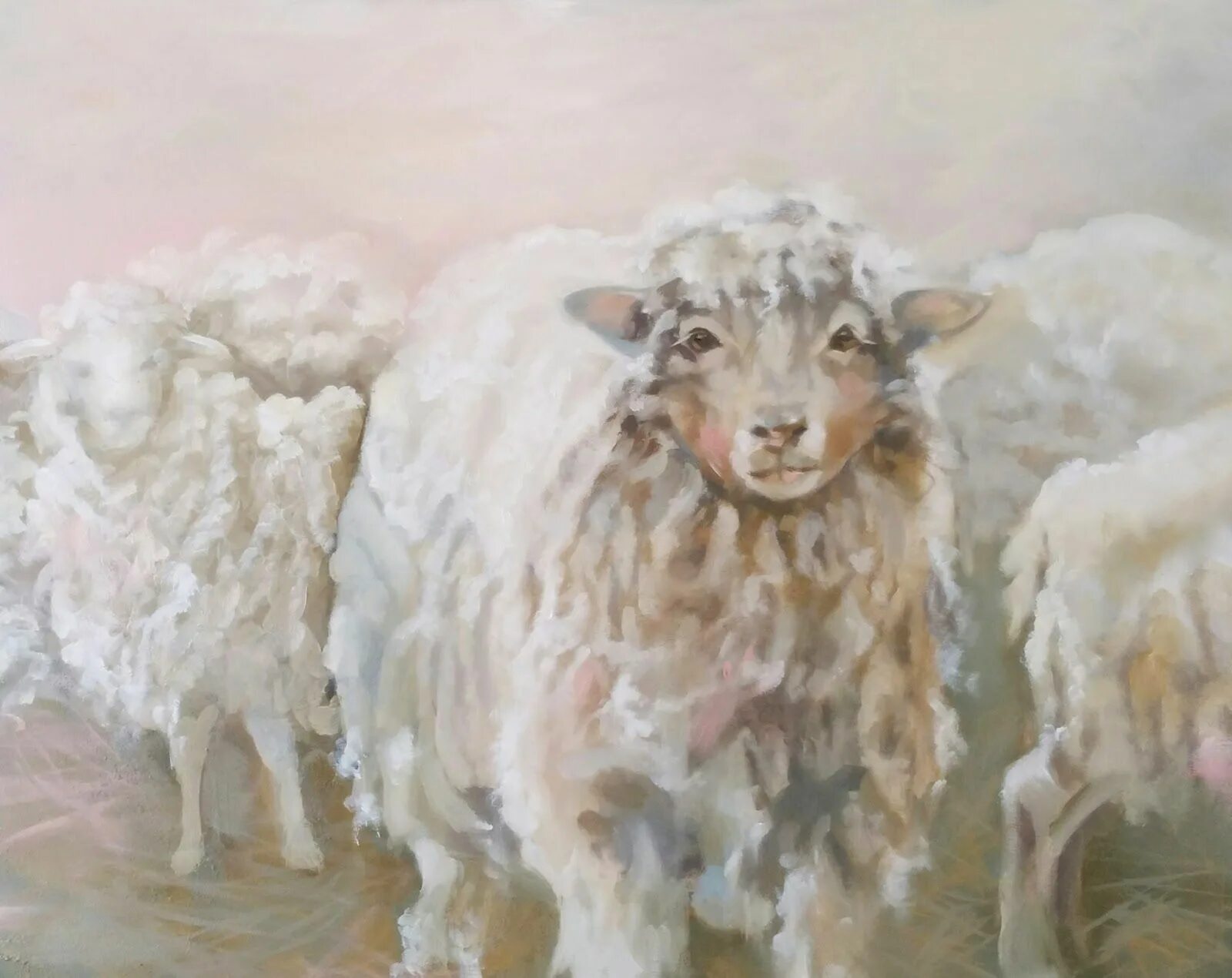 Люди ягнята. Овцы живопись. Картина овцы. Овца арт. Картина живопись Овечка.